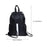 Crofta Drawstring Backpack Simple Casual Daypack for Shopping Backpacking Traveling Black