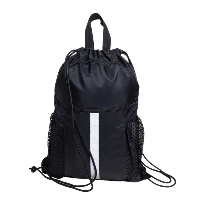 Crofta Drawstring Backpack Simple Casual Daypack for Shopping Backpacking Traveling Black