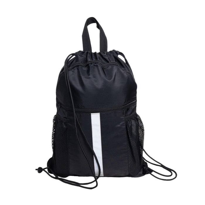 Crofta Drawstring Backpack Simple Casual Daypack for Shopping Backpacking Traveling Black