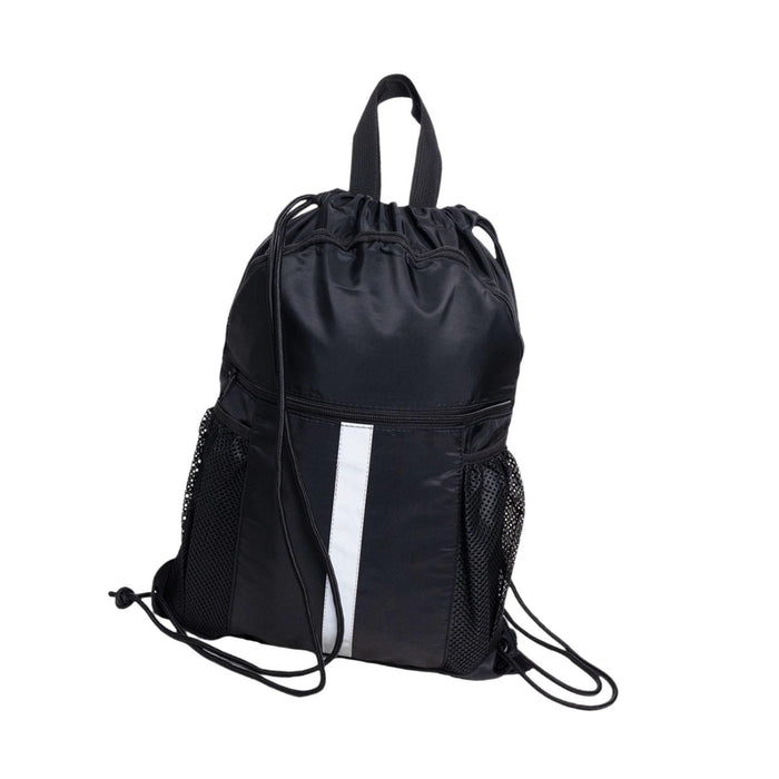 Crofta Drawstring Backpack Simple Casual Daypack for Shopping Backpacking Traveling Black