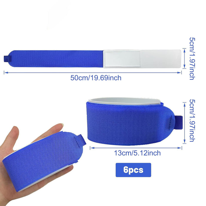 Crofta 6Pcs Ski Straps Bindings Ski Fastener Strap for Winter Outdoor Sports Skiing Blue