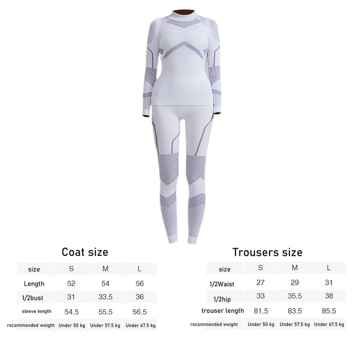 Crofta Women Thermal Underwear Set Women Long Sleeve Set for Cycling Mountaineering S