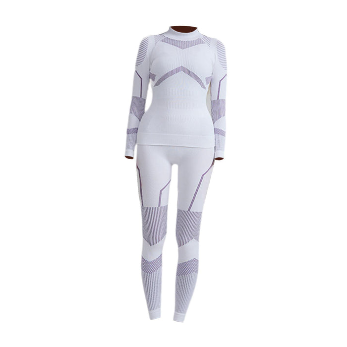 Crofta Women Thermal Underwear Set Women Long Sleeve Set for Cycling Mountaineering S