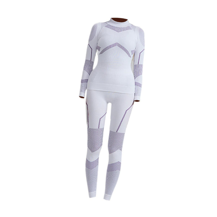 Crofta Women Thermal Underwear Set Women Long Sleeve Set for Cycling Mountaineering S