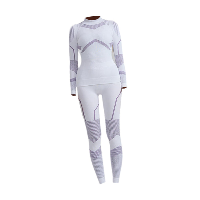 Crofta Women Thermal Underwear Set Women Long Sleeve Set for Cycling Mountaineering S