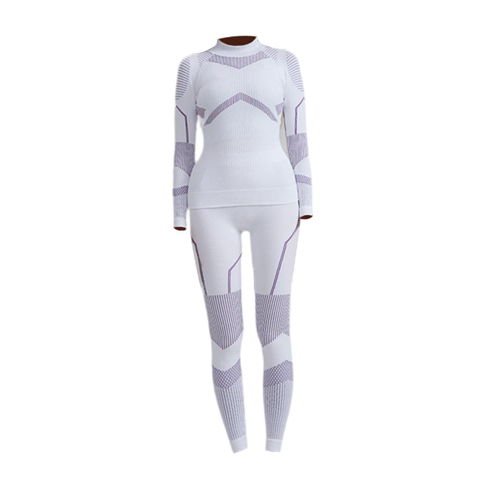 Crofta Women Thermal Underwear Set Women Long Sleeve Set for Cycling Mountaineering M