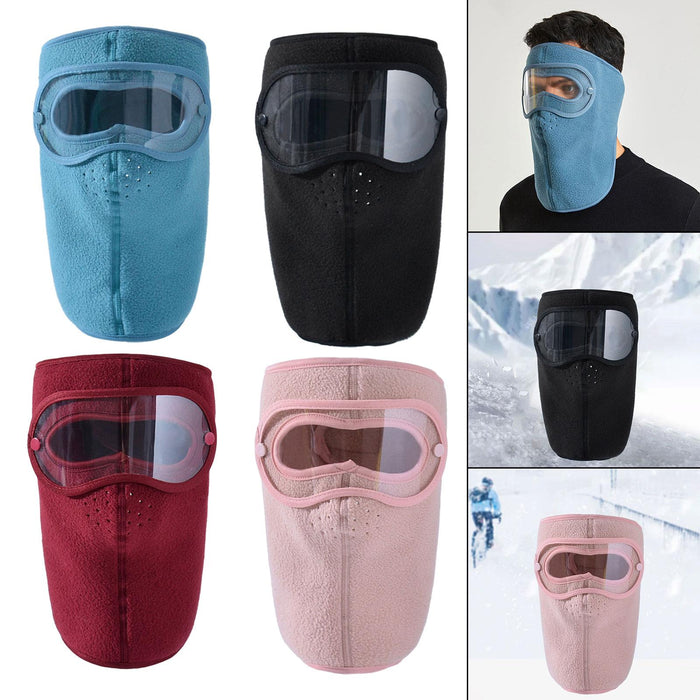 Crofta Winter Full Face Mask Men Women Reusable Headgear for Running Hiking Camping Blue