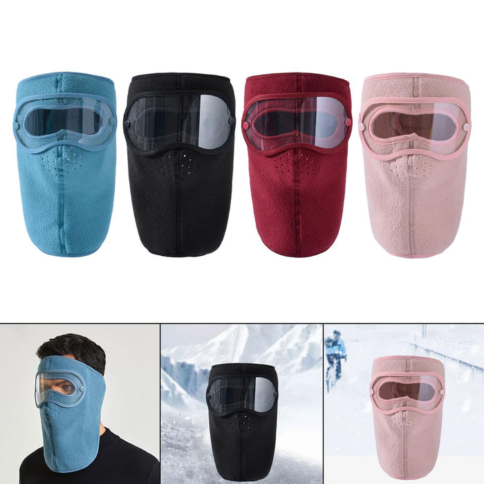 Crofta Winter Full Face Mask Men Women Reusable Headgear for Running Hiking Camping Blue