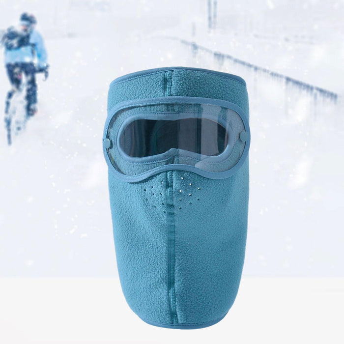 Crofta Winter Full Face Mask Men Women Reusable Headgear for Running Hiking Camping Blue