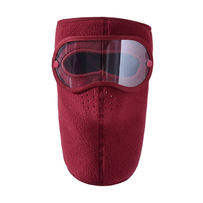 Crofta Winter Full Face Mask Men Women Reusable Headgear for Running Hiking Camping Red