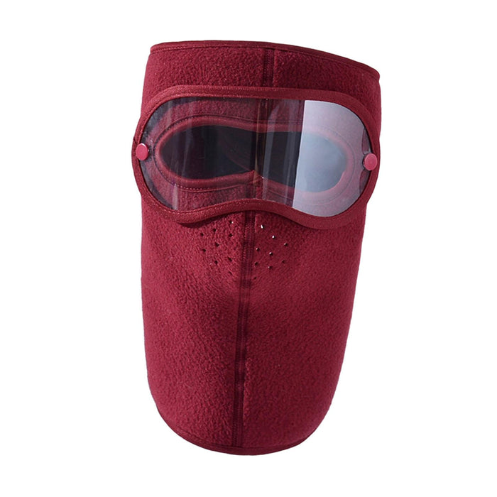 Crofta Winter Full Face Mask Men Women Reusable Headgear for Running Hiking Camping Red