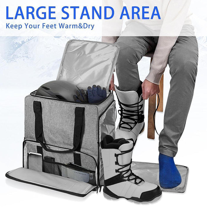 Crofta Ski Boot Bag Separate Compartments Storage Bag for Gloves Ski Apparel Jacket