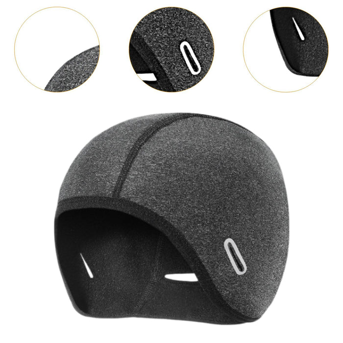 Crofta Winter Helmet Liner Cap Windproof for Outdoor Activities Skiing Motorcycling with Ponytail Hole