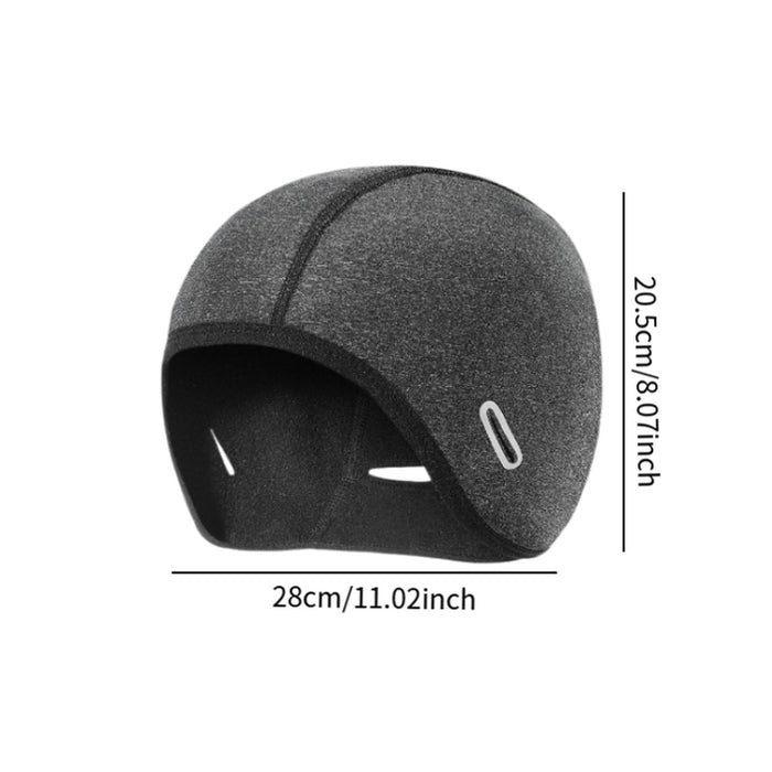 Crofta Winter Helmet Liner Cap Windproof for Outdoor Activities Skiing Motorcycling with Ponytail Hole