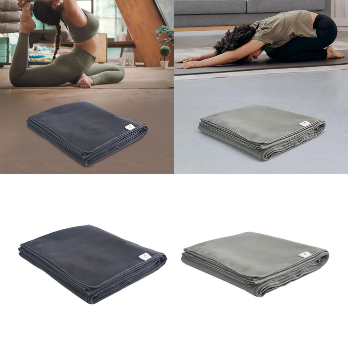 Crofta Yoga Blanket Relaxing Yoga Workout Home Gym Practice Training Hot Yoga Towel Dark Gray