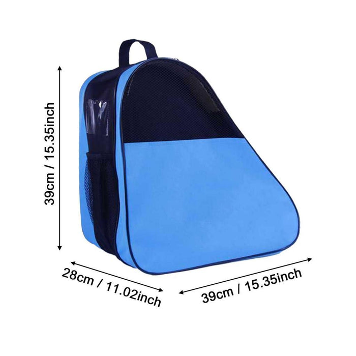 Crofta Roller Skate Bag Skating Shoes Storage Bag for Ice Hockey Skates Quad Skates Blue