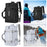 Crofta Ski Backpack Portable Stylish Ski Boot Bag for Skiing Cycling Mountaineering Black