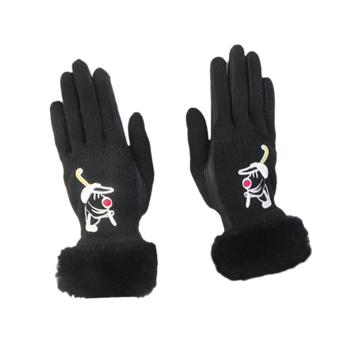 Crofta 1 Pair of Golf Gloves Winter Training Gloves Mitts for Fishing Biking Hiking Black 18