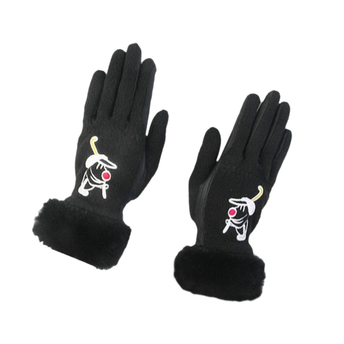 Crofta 1 Pair of Golf Gloves Winter Training Gloves Mitts for Fishing Biking Hiking Black 18