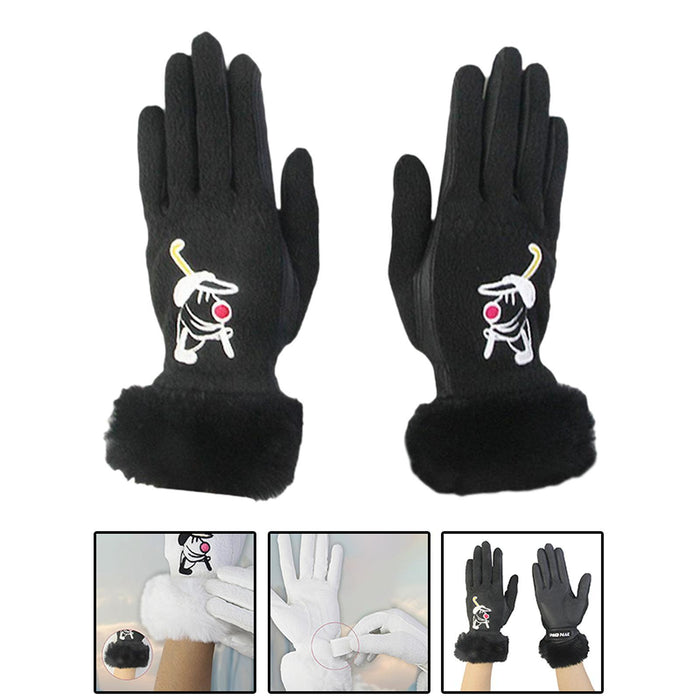 Crofta 1 Pair of Golf Gloves Winter Training Gloves Mitts for Fishing Biking Hiking Black 18