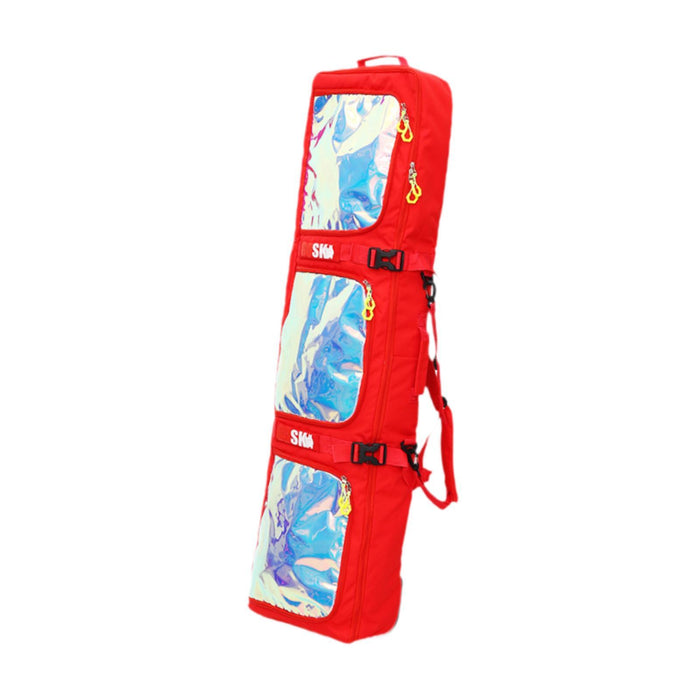 Crofta Kids Ski Bag with Wheels Storage Handbag for Men Airplane 2 Sets Skis Red