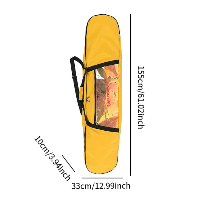 Crofta Snowboard Bag Portable Skate Bag for Air Travel Single Snowboard Ice Skating Yellow