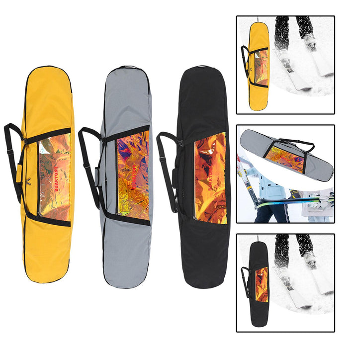 Crofta Snowboard Bag Portable Skate Bag for Air Travel Single Snowboard Ice Skating Yellow