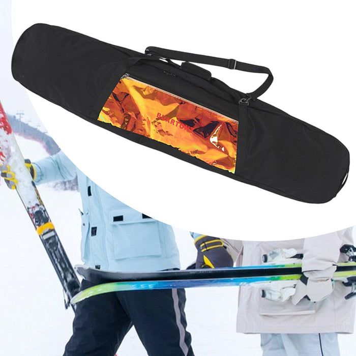 Crofta Snowboard Bag Portable Skate Bag for Air Travel Single Snowboard Ice Skating Black