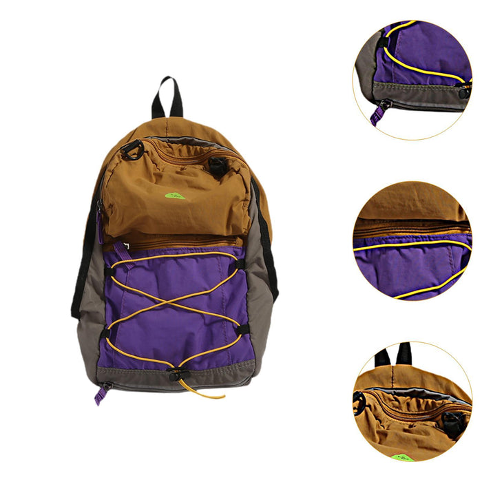 Crofta Basketball Backpack Sports Accessories Storage Bag for Swim Football Outdoor Khaki with Purple