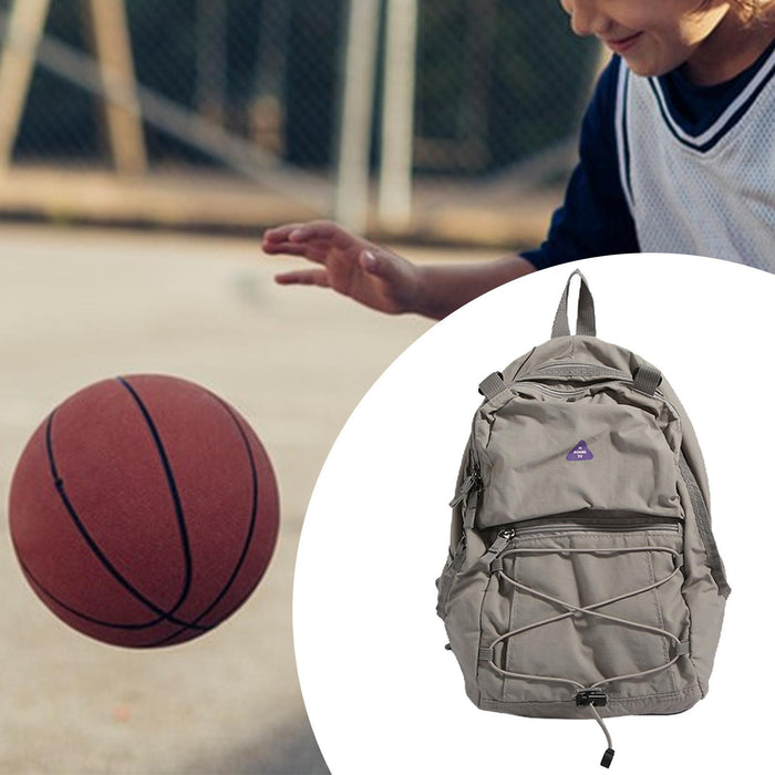 Crofta Basketball Backpack Sports Accessories Storage Bag for Swim Football Outdoor Gray