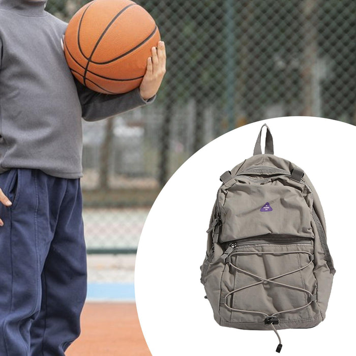 Crofta Basketball Backpack Sports Accessories Storage Bag for Swim Football Outdoor Gray