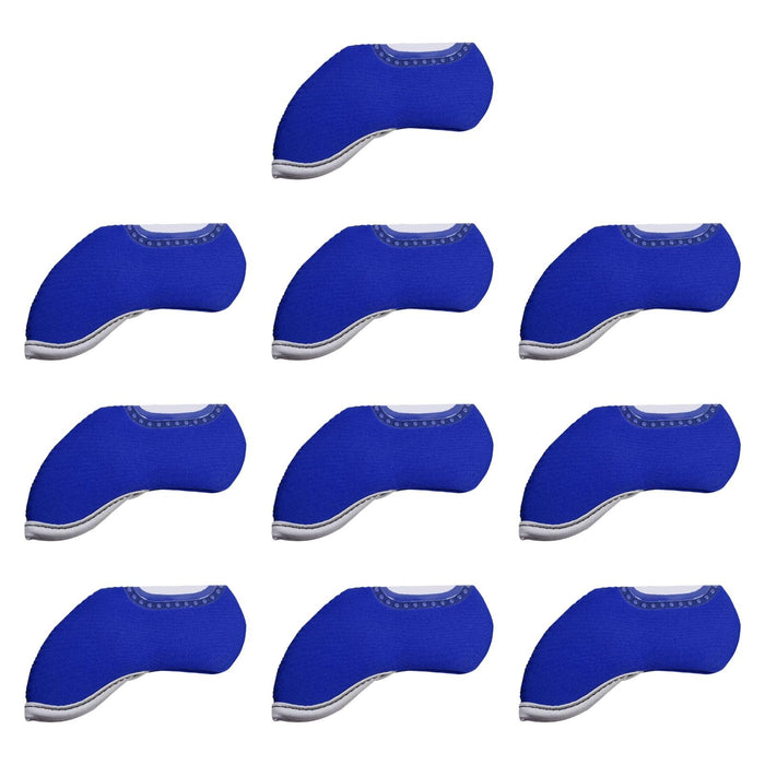 Crofta 10 Pieces Golf Head Cover Protective Sleeves for Golf Cue Golf Games Outdoor Blue