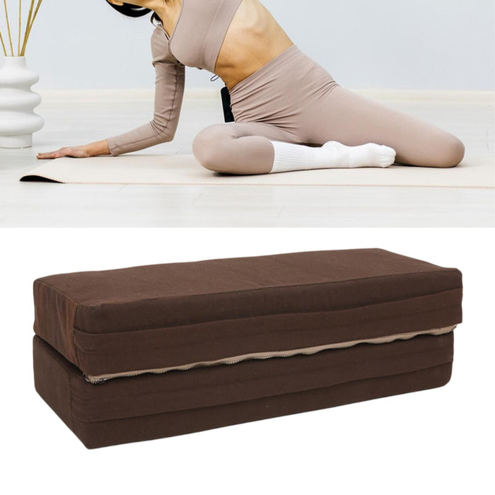 Crofta Yoga Bolster Pillow Accessories Floormat for Poses Modification Yoga Fitness Brown