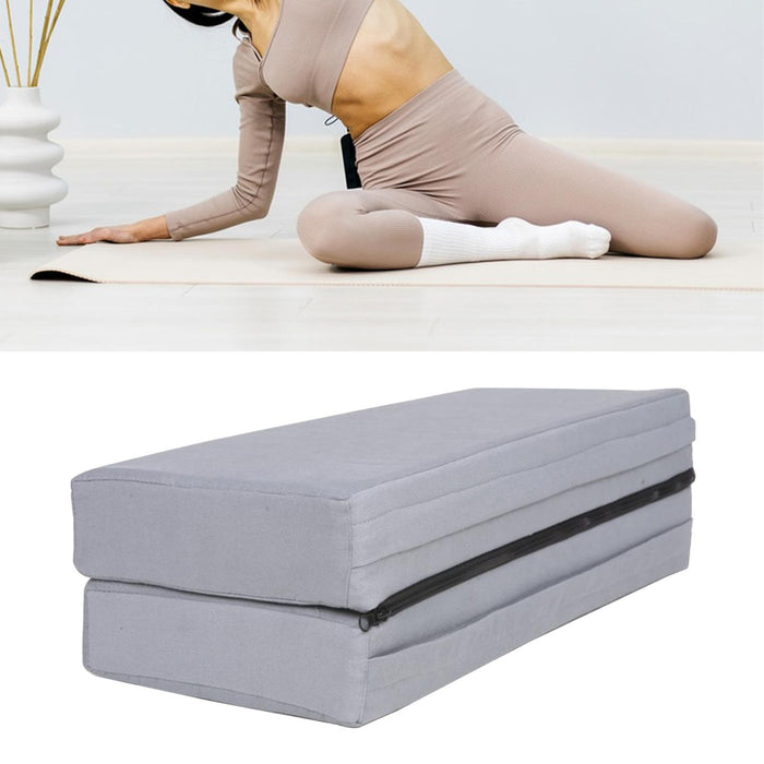 Crofta Yoga Bolster Pillow Accessories Floormat for Poses Modification Yoga Fitness Grey