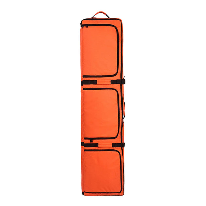 Crofta Ski Bag with Pockets Shoulder Backpack for Single Ski 2 Sets Skis Snowboards Orange