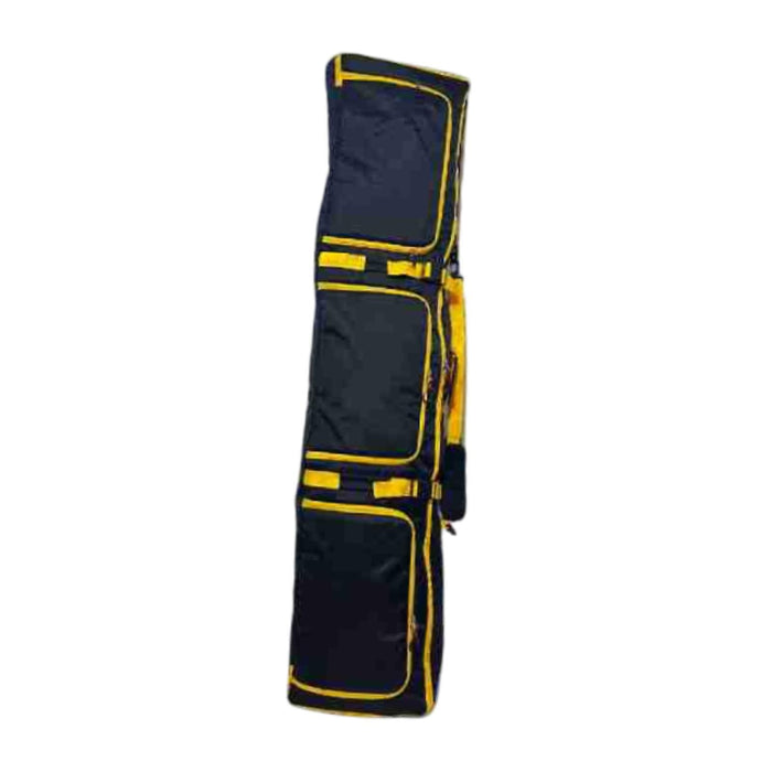 Crofta Ski Bag Wheeled for Adults with Handle Transport Snowboard Sleeve for Skiing Black Yellow