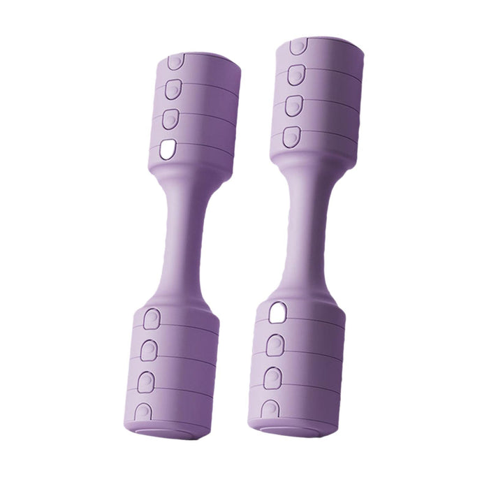 Crofta 2 Pieces Adjustable Dumbbells Multifunctional Fitness Equipment for Exercise Purple