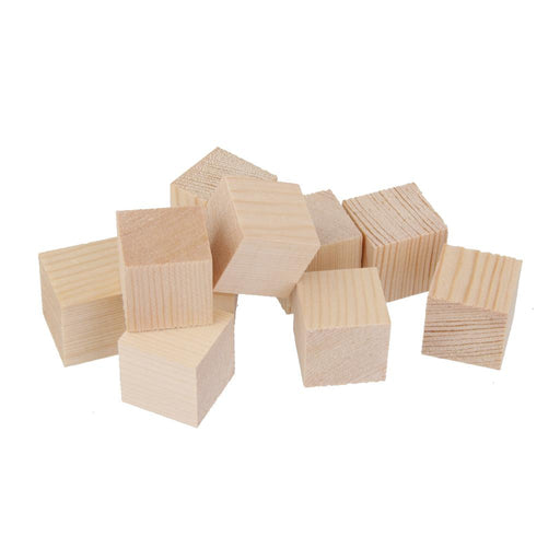 Crofta 20 Pieces 25mm Unfinished Wooden Shapes Blocks Cubes Embellishments for Wood Crafts