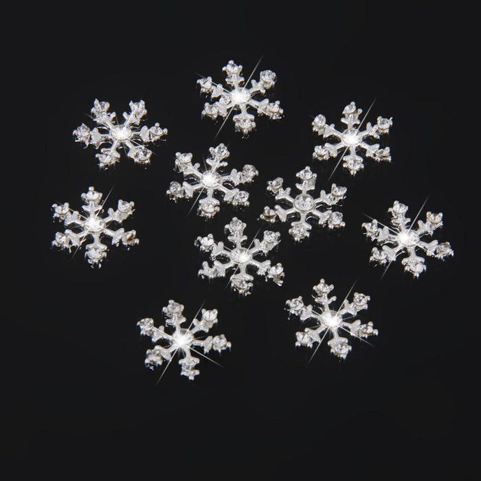 Crofta Pack of 20 Silver Crystal SNOWFLAKES Xmas Wedding Cards Topper Decor DIY Craft