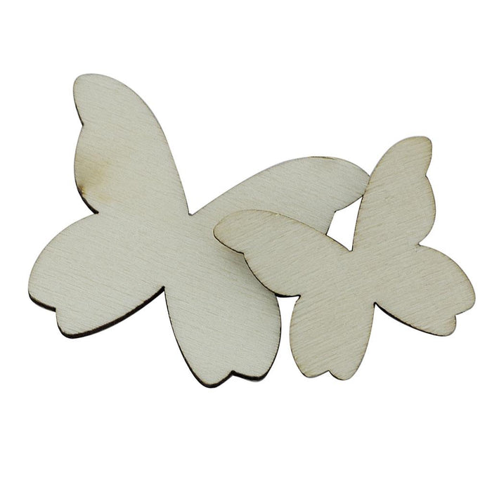 Crofta 100 Pieces Mixed Wooden Butterfly Shape Shabby Chic DIY Embellishment Decoration