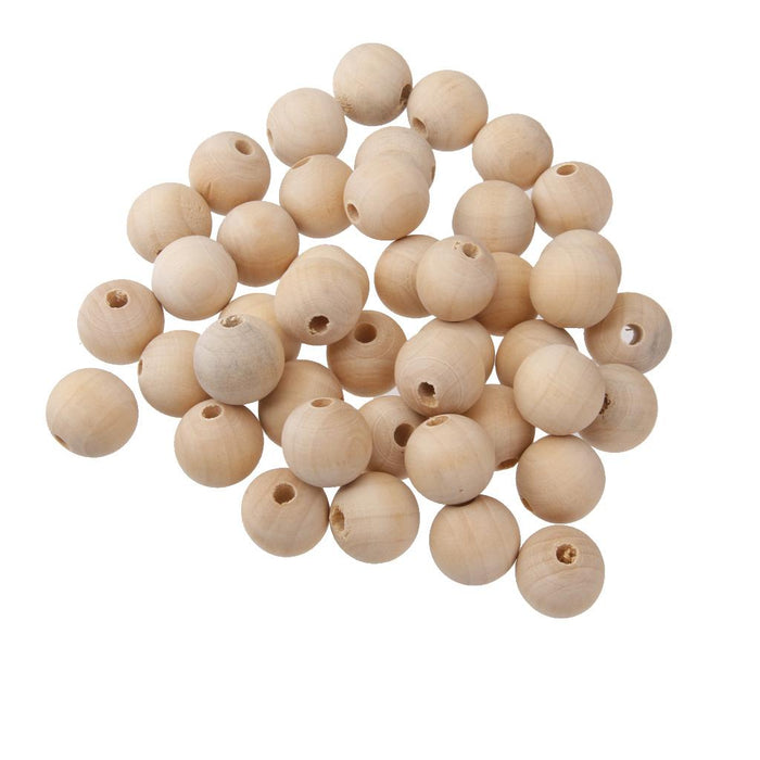 Crofta 100 Pieces Natural Wooden Unpainted Craft Beads Jewelry Making Findings DIY