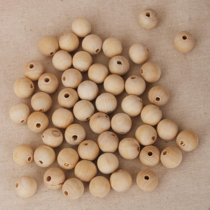 Crofta 100 Pieces Natural Wooden Unpainted Craft Beads Jewelry Making Findings DIY