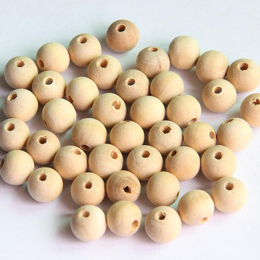 Crofta 100 Pieces Natural Wooden Unpainted Craft Beads Jewelry Making Findings DIY