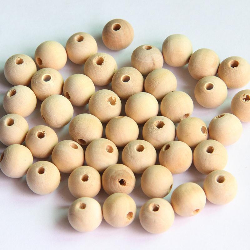 Crofta 100 Pieces Natural Wooden Unpainted Craft Beads Jewelry Making Findings DIY