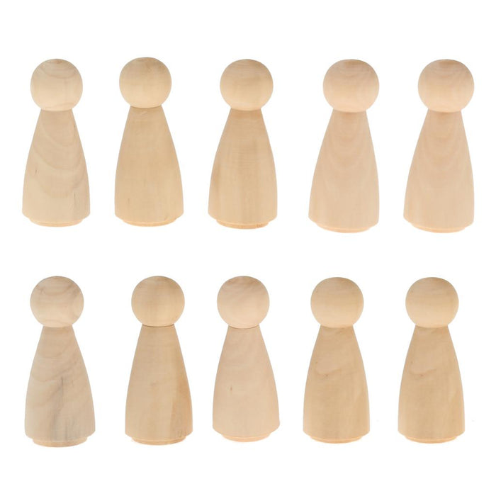 Crofta 10 Blank BRIDE & GROOM Groom Wood Peg Dolls Figure Wedding Cake Toppers DIY