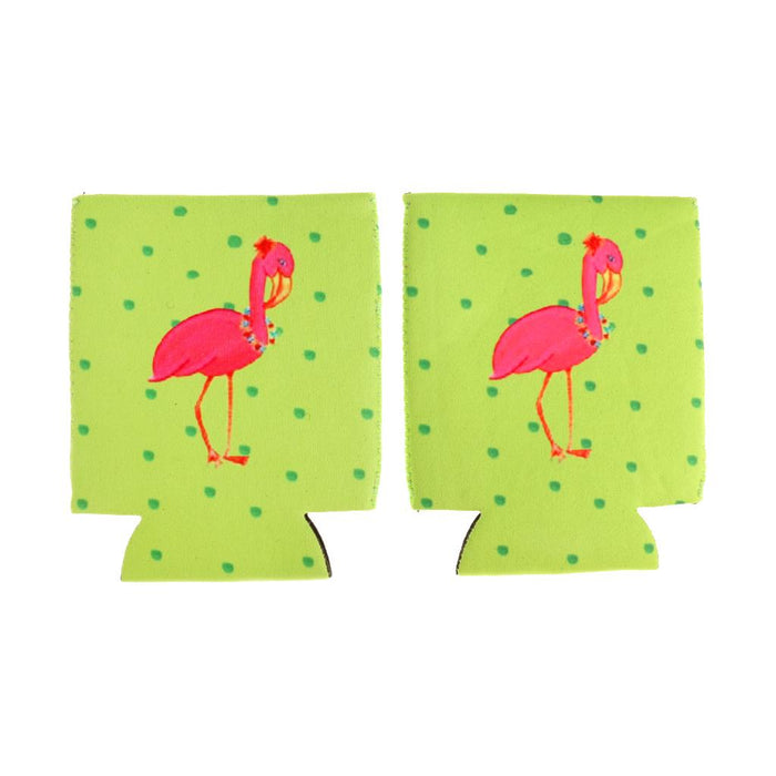 Crofta 2 Pair Flamingo Stubby Beer Soda Can Beverage Holder Chilling Sleeve