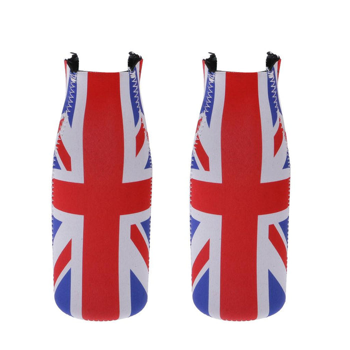 Crofta 2 Pair Britain UK Flag Stubby Beer Soda Tin Can Chilling Wrap Cooler Holder