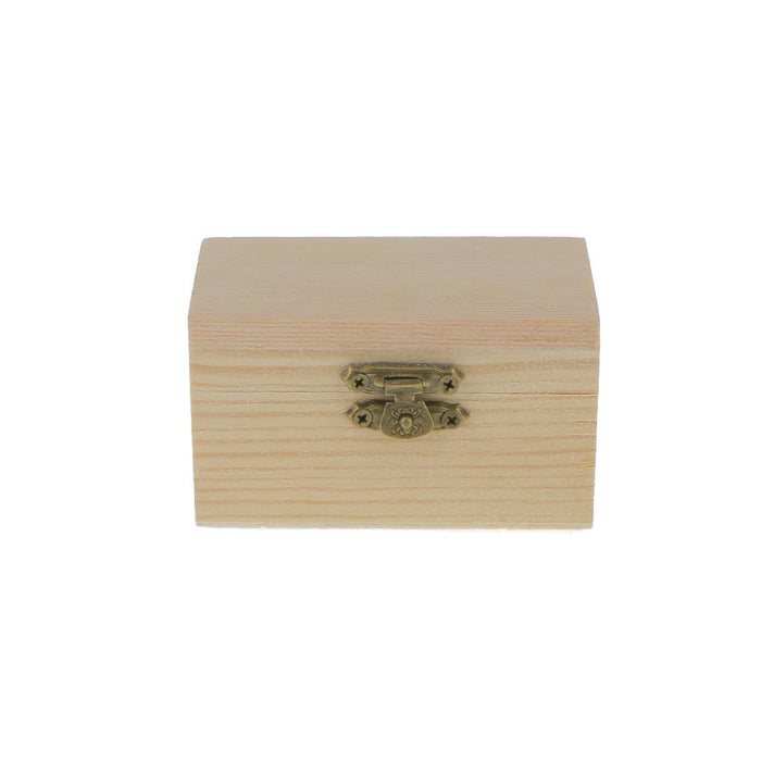 Crofta 5pcs Unpainted Wooden Jewelry Box DIY Storage Treasure Toy Case 9 X 5 X 5cm