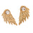 Crofta 2 Pairs Fashion Women Angel Feather Wing Earrings Rhinestone Dangle Ear Stud