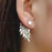 Crofta 2 Pairs Fashion Women Angel Feather Wing Earrings Rhinestone Dangle Ear Stud